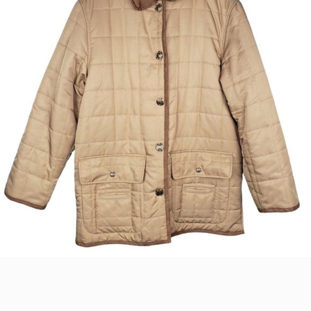 Jaclyn Smith Beige Quilted Puffer Jacket